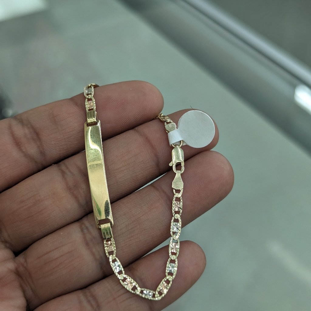 14kt Real Gold Tricolor Valentino Id Bracelet 919$
